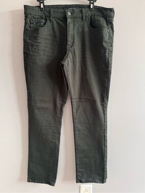 FRIED DENIM Slim Fit Olive Green Jeans Men's 36x30 Stretch